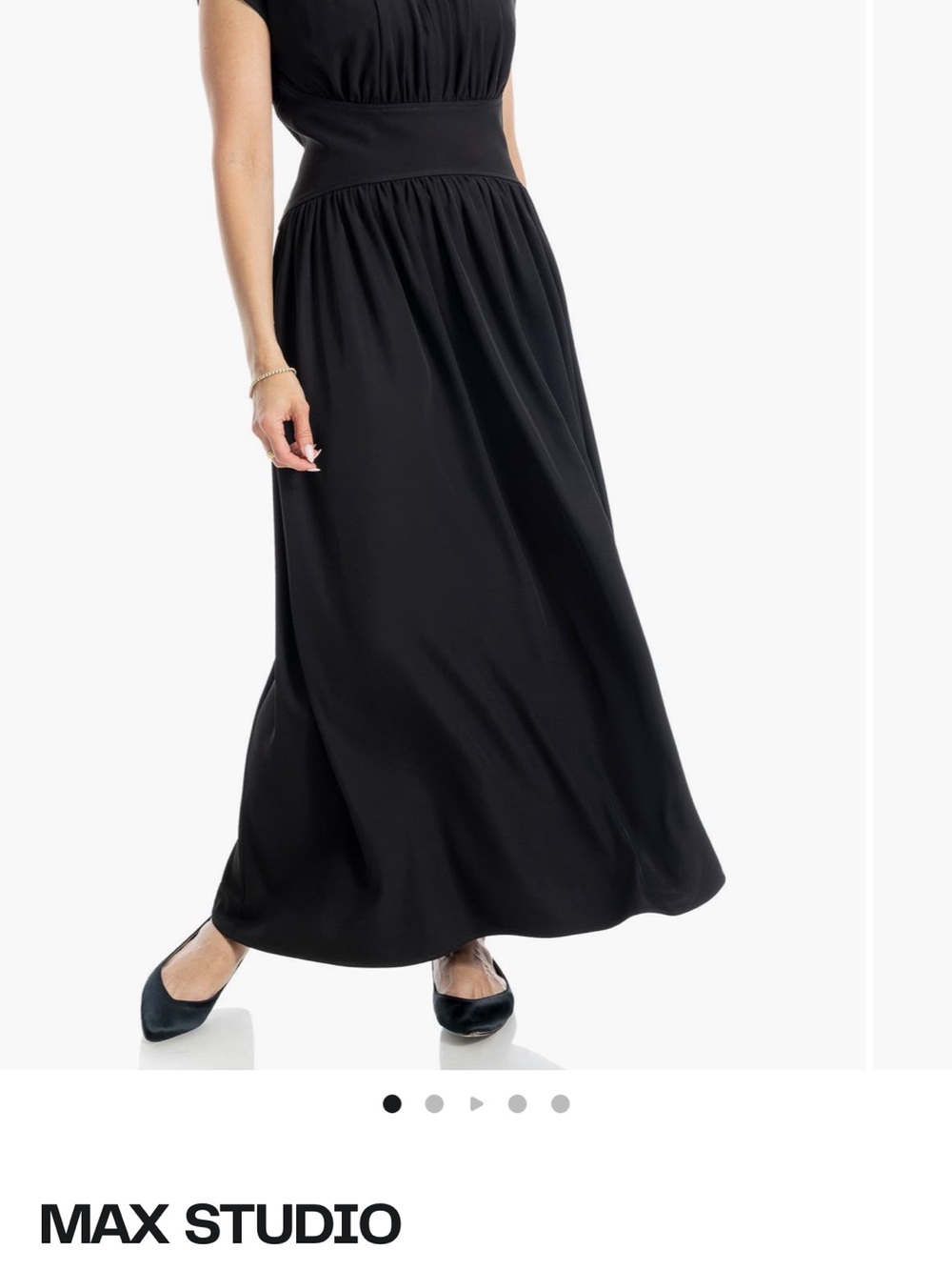 Max Studio Black Maxi Dress with Wide Waistband